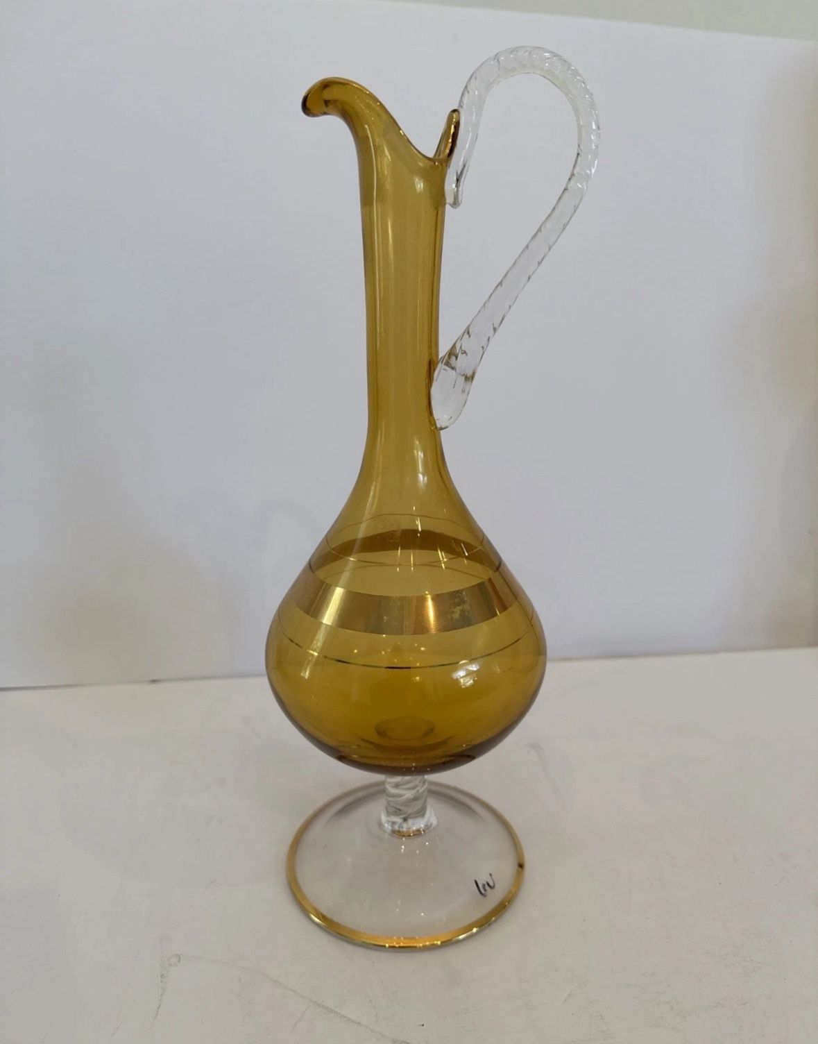 Vintage Antique Mid Century Modern Amber Decanter