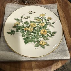 Boehm Fine English Bone China Miniature Rose  “Rise n’ Shine Plate 