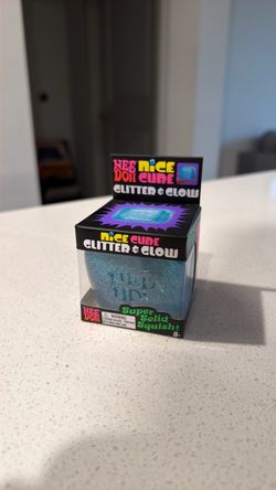 Blue Needoh Nice Cube Glitter & Glow Squish Toy