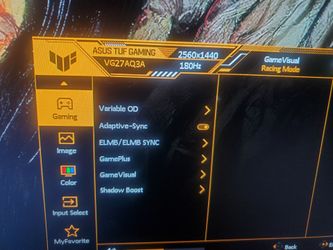 Gaming Monitor ASUS TUF Gaming 27” 1440P 180Hz IPS HDR VG27AQ3A