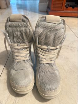 Grey Rick Owens Geobaskets