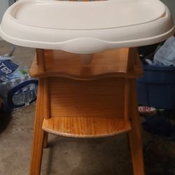 Wood Baby High Chair 