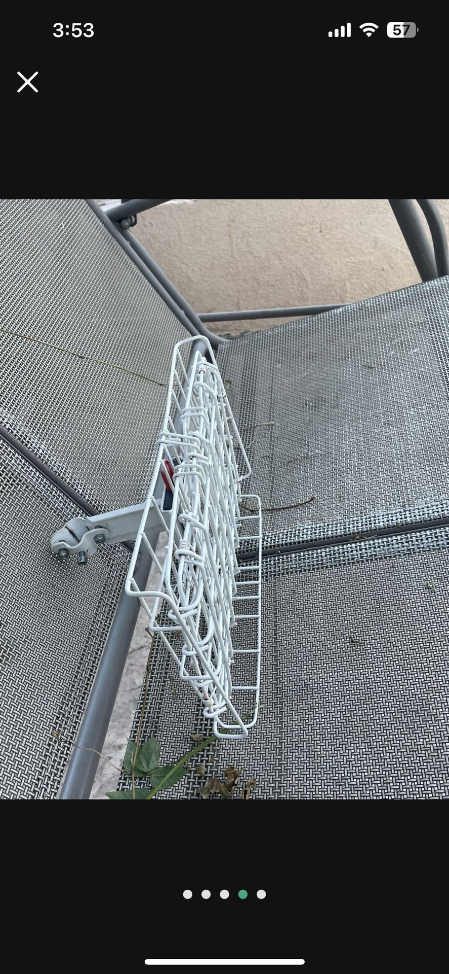 Collapsible Folding White Wire Bike Basket