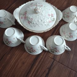 Cups With Sugar Bowl Porcelain