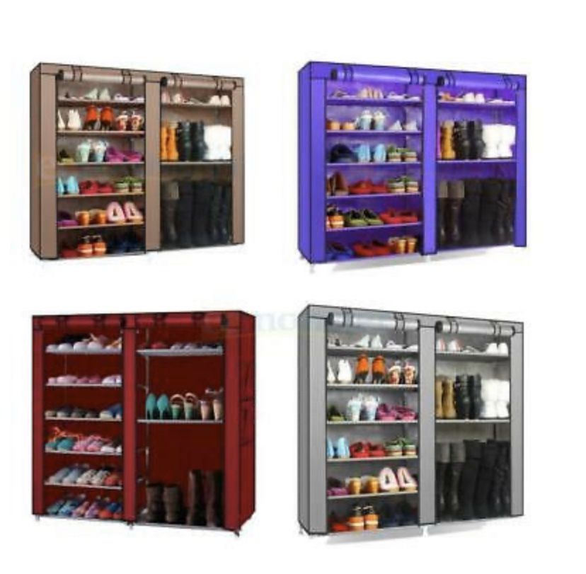 New Double Shoe Boot Closet Rack Shelf Storage Organizer Cabinet