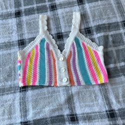 Crochet Button Up Knit Crop