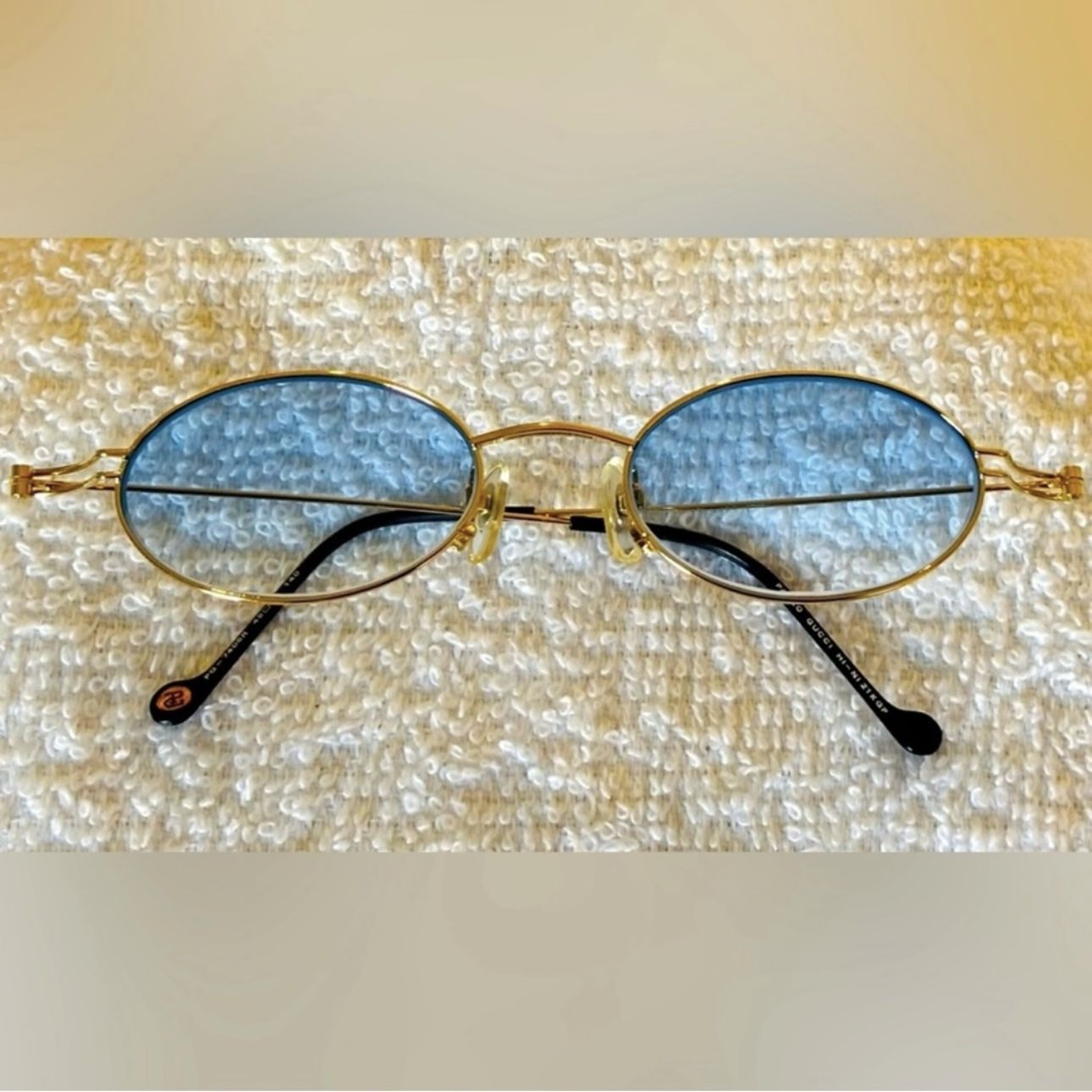 VERY RARE Authentic Gucci Coogi Brand Name Gold Metal Frame  display picture 1