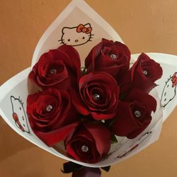 Hello Kitty Bouquet Fresh Red Roses