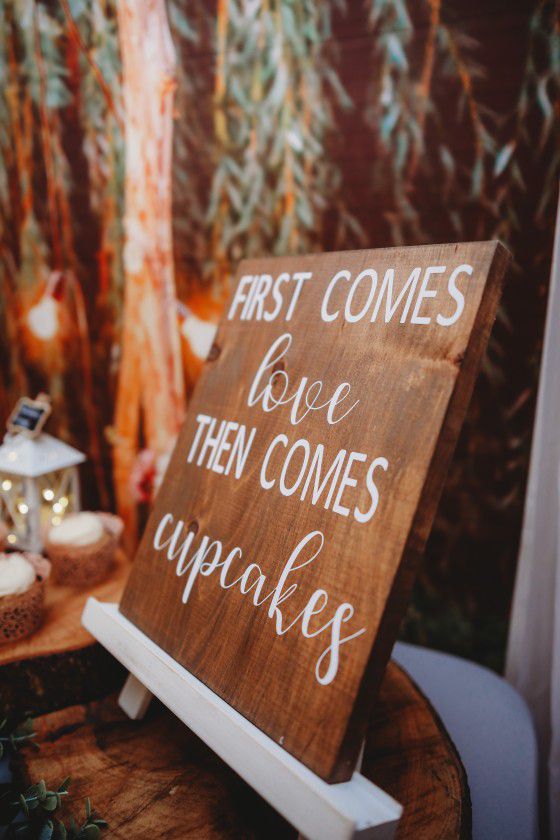 Set of 4 Wooden Wedding Signs 