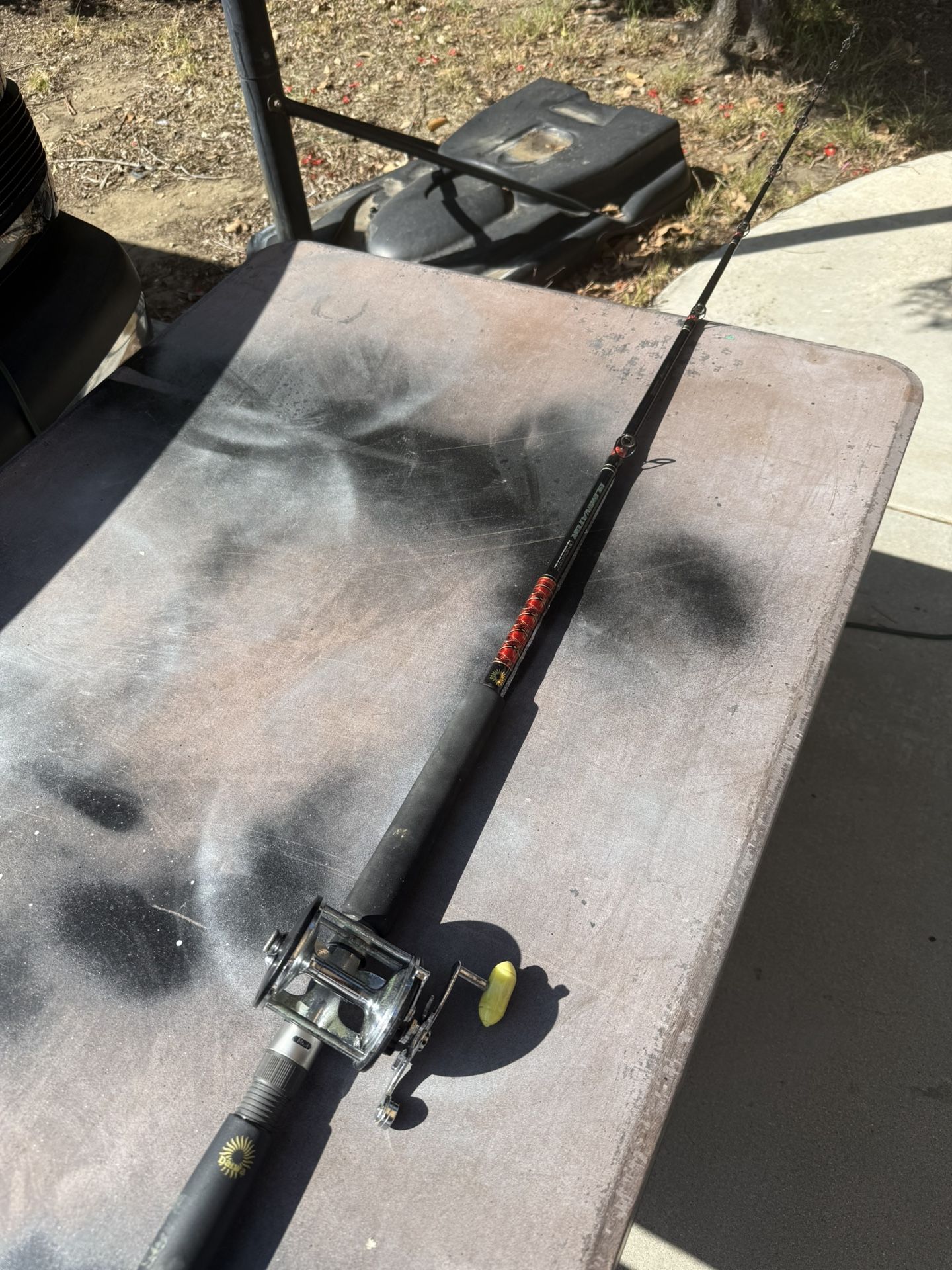 Fishing Pole With Reel 7ft Ivory Handle