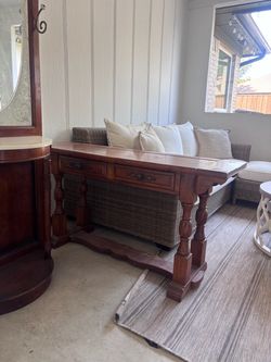 Solid Wood Console Table with Drawers