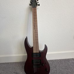 Mitchell mm100 mini double-cutaway electric guitar walnut stain Brand New