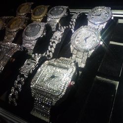 Watch Collector 2 For 150 Or 100 Each Lab Diamond Executive CEO Rapper Import Stainless Steel Heavy Resizable Links💎🧊 pickup near Perimeter Mall 