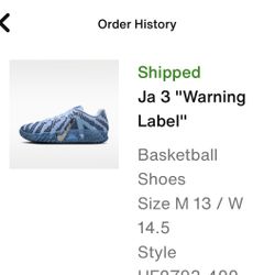 Size 13 new With Proof Of Purchase Ja 3 Allstar 