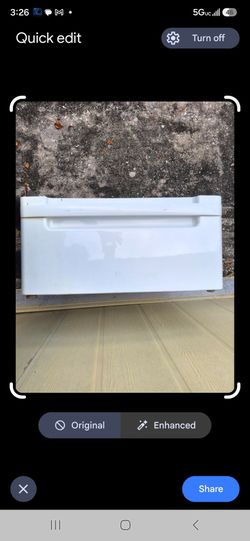 White Washer Dryer Pedestal with Drawer