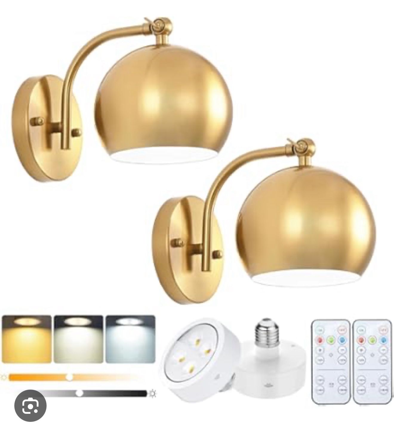 Set of 2 Gold Wall Sconces E26 Industrial Vintage Boho Adjustable Wall Lights