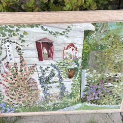 Impressionistic frame picture hand painted. 22x19