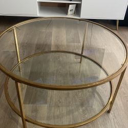 Glass Gold Table