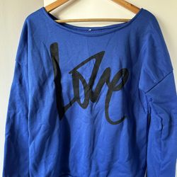 Blue LOVE Sweatshirt, XL