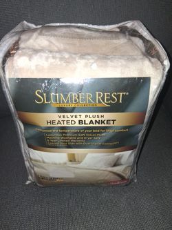 SUNBEAM "SLUMBER REST" Velvet Plush Heated Blanket, Dual Controls