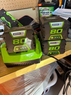 Green works pro 80v batteries and charger
