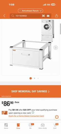 VEVOR 26.97 in. W Universal Laundry Pedestal Washing Machine Base White with Storage Shelf for Washer and Dryer
