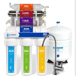 Express Water 11-Stage Alkaline Under Sink UV Reverse Osmosis Water Filter System NSF Certified