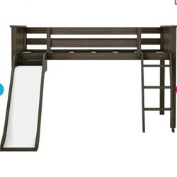 Twin Low Loft Bed With Ladder And Slide