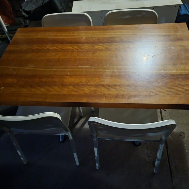 Wood Table With Four Chairs