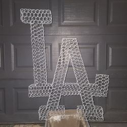 LA Dodgers Topiary Plant CAGE 36" - White (No Plants)