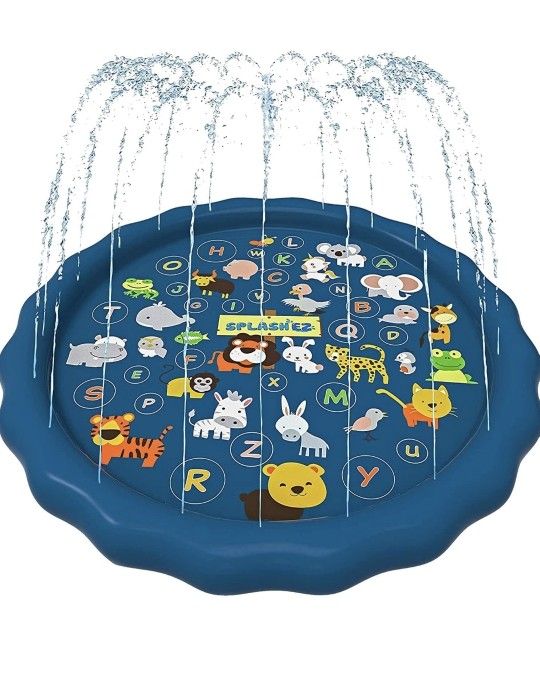 SplashEZ 3-in-1 Splash Pad, Sprinkler for Kids & Baby Pool for Learning60" NEW