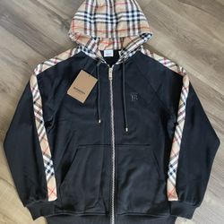 Burberry Check Hoodie Zip Up