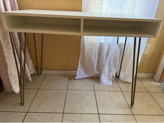 White Writing Desk + Adjustable LED Desk Lamp | Excellent Condition