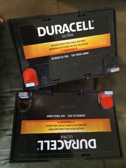 Duracell Ultra deep cycle 12v 35ah AGM batteriesx2 Thumbnail