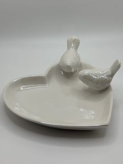Ring Dish - Heart Shape With Doves/ Lovebirds 🕊️
