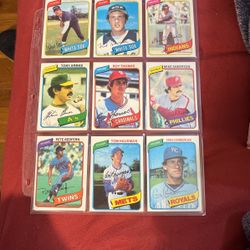 GREAT ! Vintage 1980 Topps Baseball Card Lot #7 All For Only $2 Firm ! Great Value 42 Years Old 