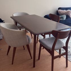 West Elm Dining Room Table Set - 4 Seats 