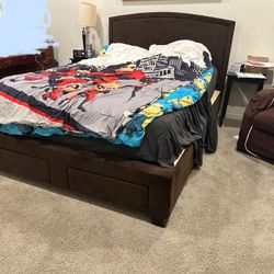 Queen Bed Frame + Bed + With Storage