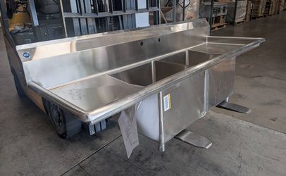 Clearance 72 ins two compartment sink NSF 105213L0605