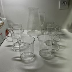 RJ3 ovalware Coffee Maker Pitcher  Bodum Set of  6  Glasses with Handle, Glass Coffee