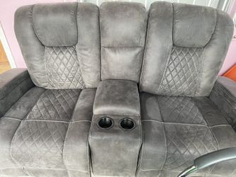 Gray Reclinable Sofá