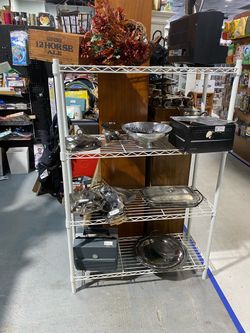 White Wire Metal Storage Shelving Unit