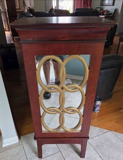Tall Mirrored Jewelry / Storage Cabinet