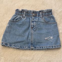 Zara Blue Denim Mini Skirt with Elastic Waist