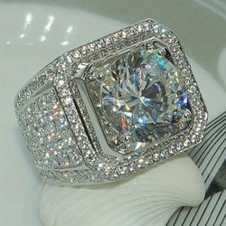 Glamorous Playboy’s Cubic Zirconia Wide Ring UNISEX Businessman’s 65%Off Size 