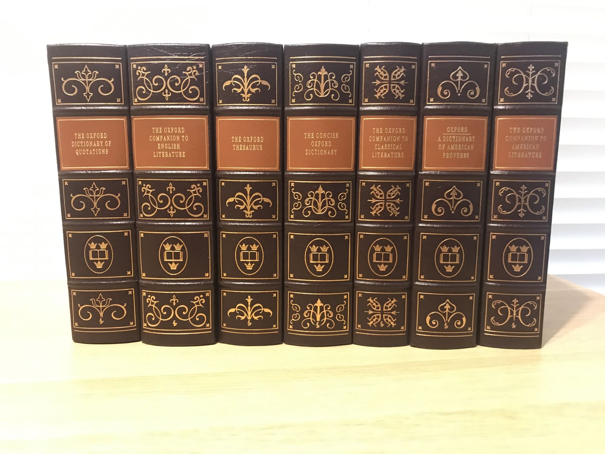 Set 7 Easton Press Reference Books Leather Bound Gilt