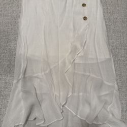 White Semi Long Skirt