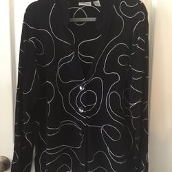 Travelers  cHICO’S   Size 3   Black And White Jacket   