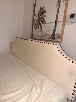 SUEDE QUEEN BED FRAME - BEST OFFER