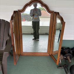 Antique Vintage Solid Wood Mirror 